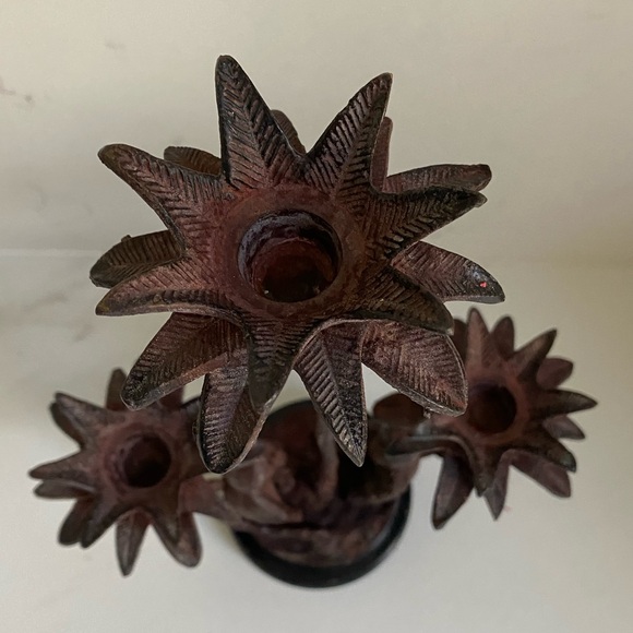 Maitland Smith Style? Monkey Palm Tree Candle Holder Candelabra Brass/Bronze - Picture 2 of 16